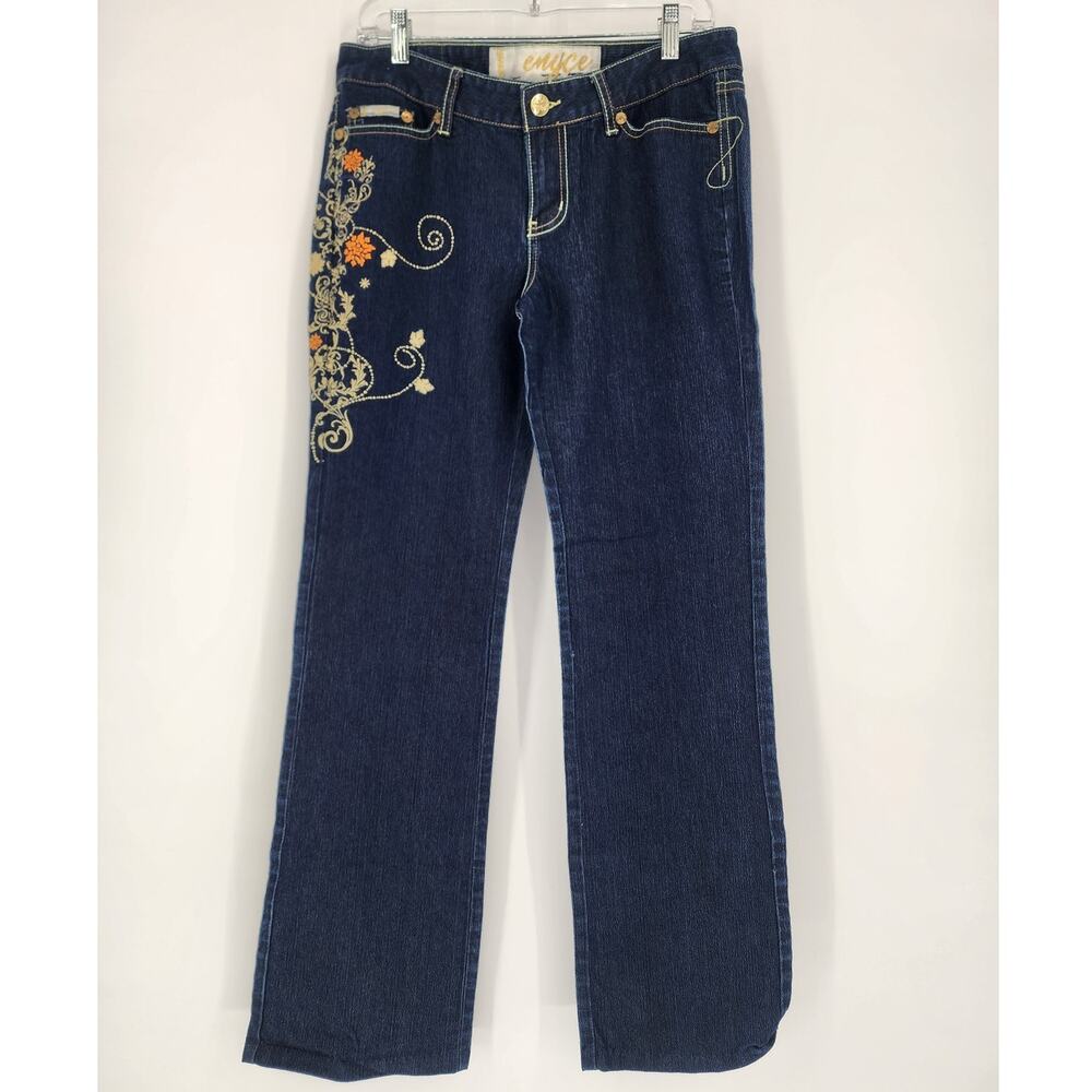 Y2K Enyce Dark Wash Embroidered Denim Jeans Women’s Size 11